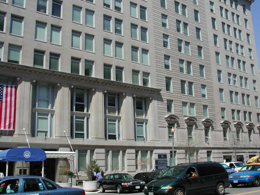 Security film covers Veteran Admin Bldg windows
