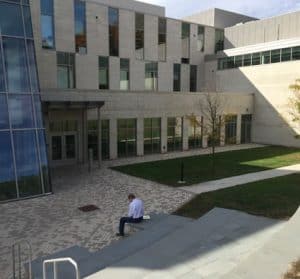 Hartford School exterior windows with installed security film project by cws