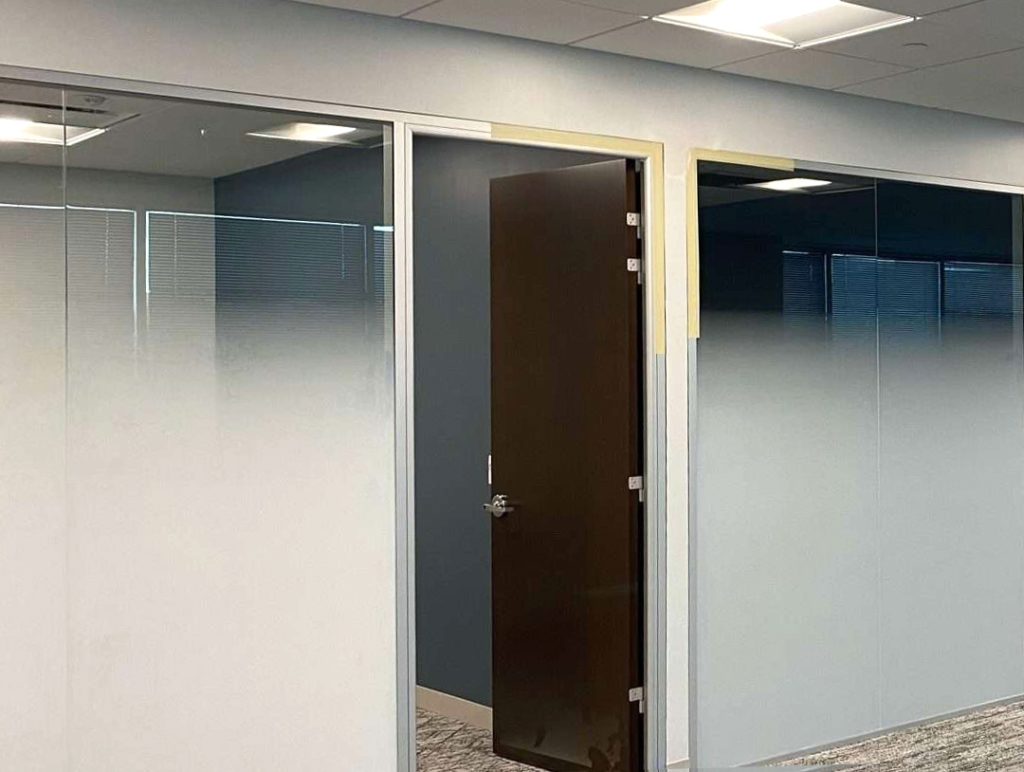 Decorative window film pattern sample for commercial glass